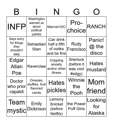 Mickey Bingo Card