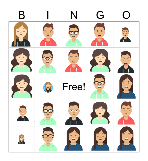 Facial Expressions Bingo Card