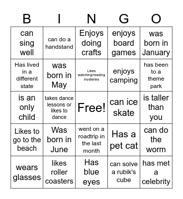 Find someone who... Bingo Card