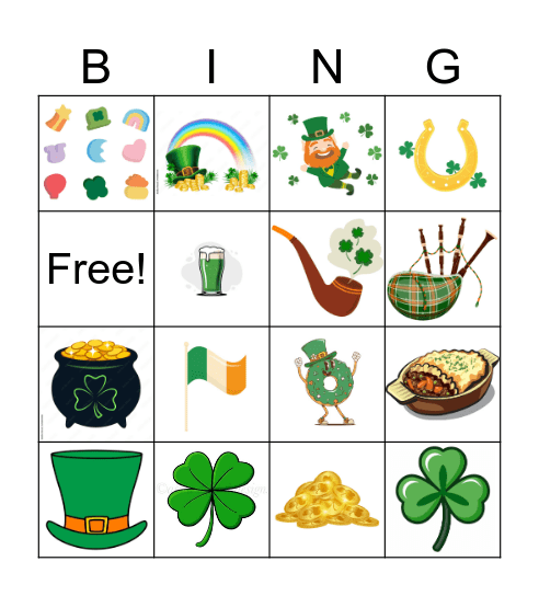 St. Patrick's Day Bingo Card