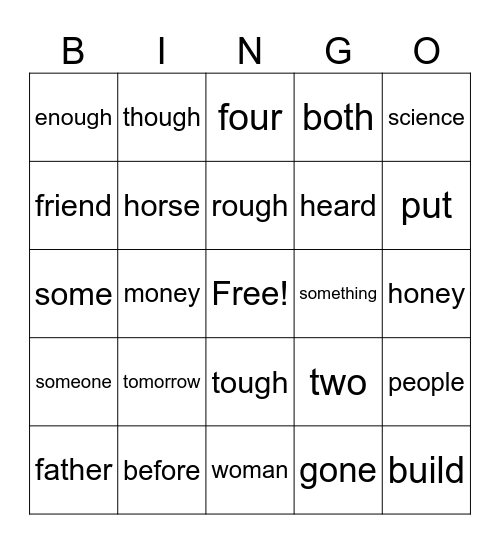 L. 90 Bingo Card