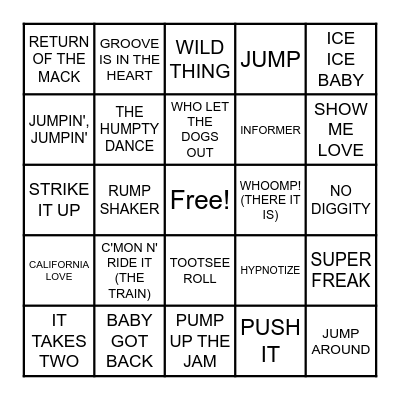 LET'S JAM Bingo Card