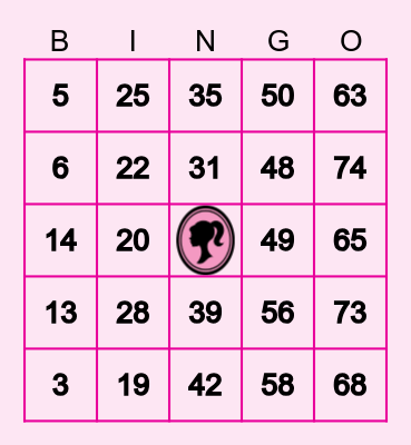 BARBIE Logo Regular Bingo Card