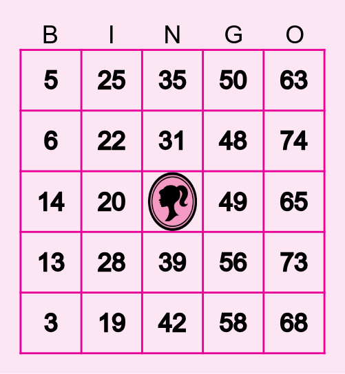 BARBIE Logo Regular Bingo Card