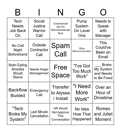 Rainscapes Bingo Card