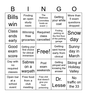Wellness Committee Grocery BINGO Card