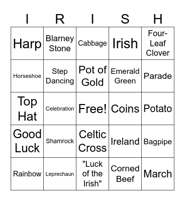 ST PATTY DAY BINGO Card