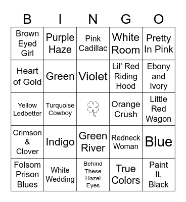 Taste the Rainbow Bingo Card