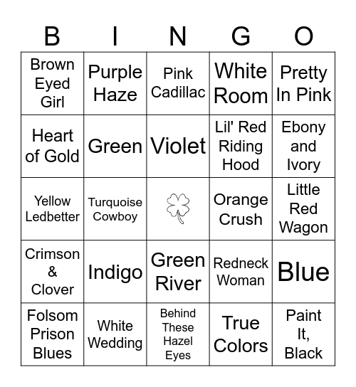 Taste the Rainbow Bingo Card