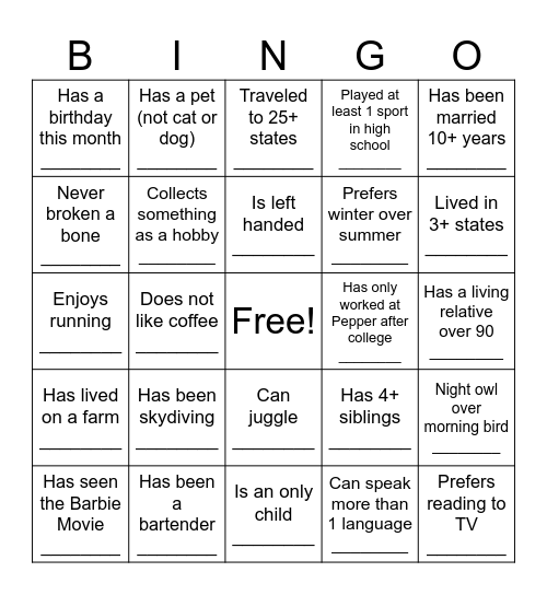 VDC Summit 2026 Bingo Card