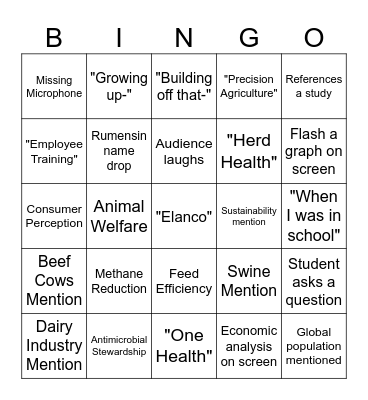 Elanco Panel Bingo Card