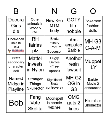 Doll News 2026 Bingo Card