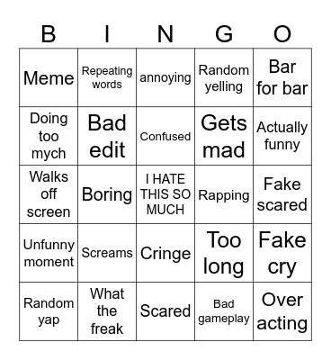 Cory ripoff Bingo Card