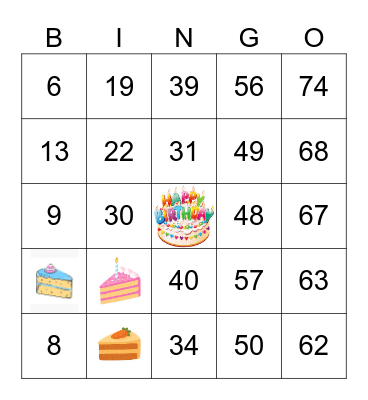 March Birthday Bingo Card