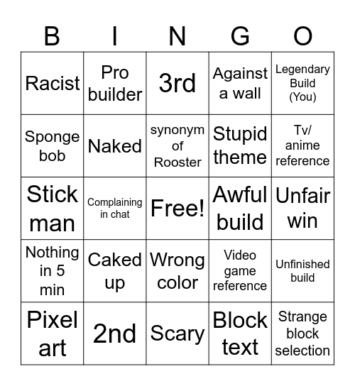 Build battle Bingo Card