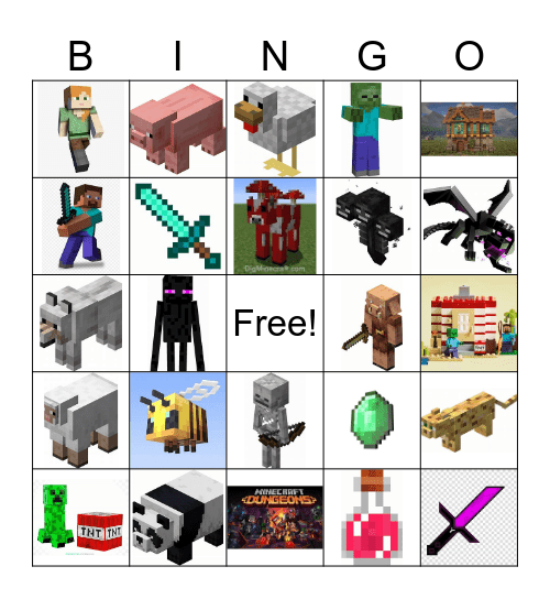 Minecraft Bingo Card