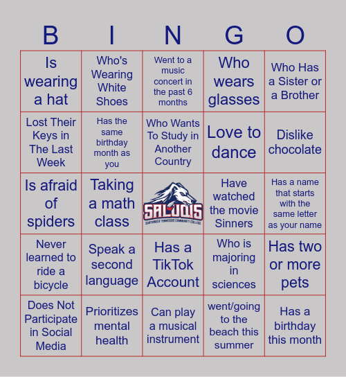 ICE BREAKER Bingo Card