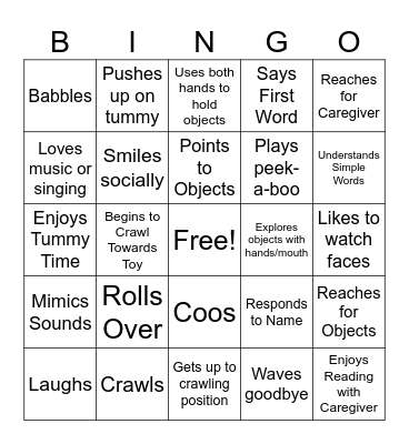 Baby Bingo Card