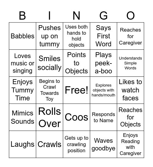 Baby Bingo Card