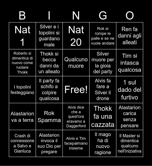Boravingo Bingo Card