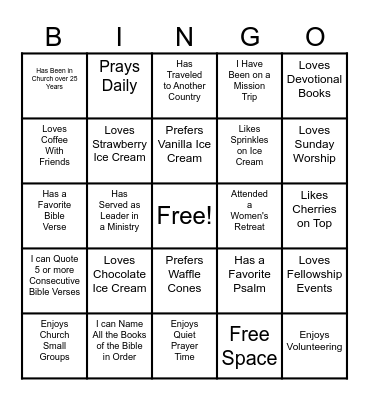 Sweet Moments of Gratitude Bingo Card