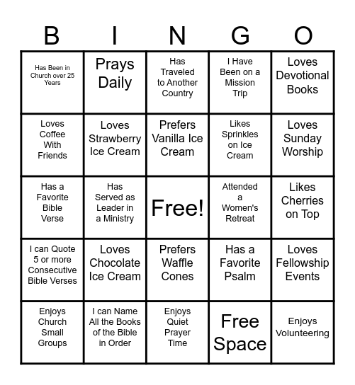 Sweet Moments of Gratitude Bingo Card