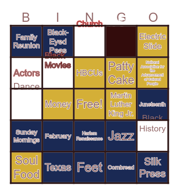 Black Culture and Traditions Bingo Card