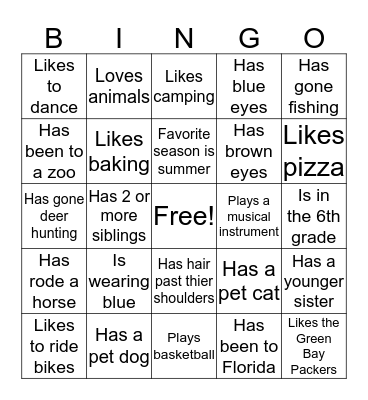 BINGO Card