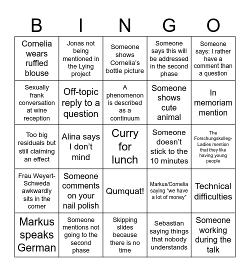 ViCom Meeting Bingo Card
