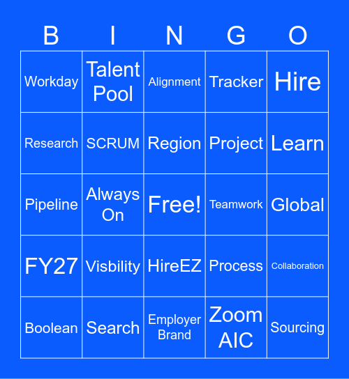 Zoom Sourcing Bingo Card
