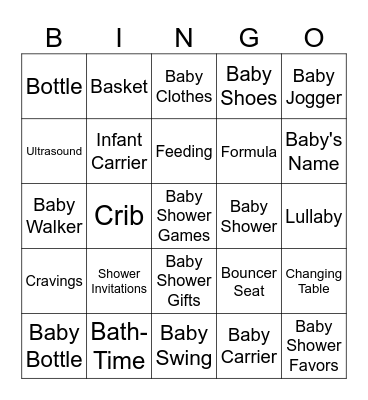 IT'S A BABY Q BINGO PARTY Bingo Card
