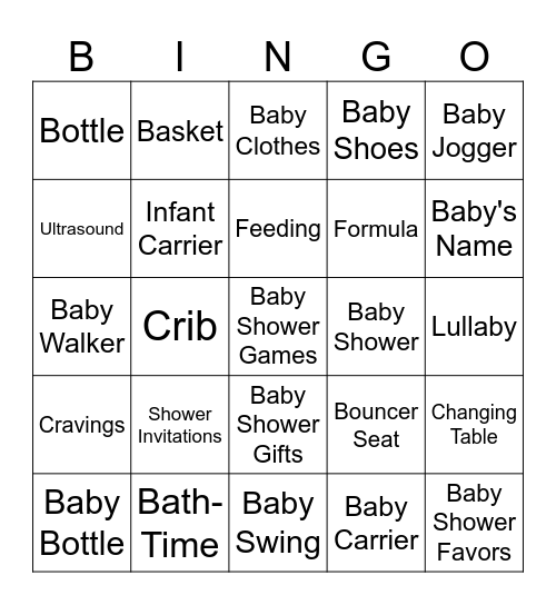 IT'S A BABY Q BINGO PARTY Bingo Card