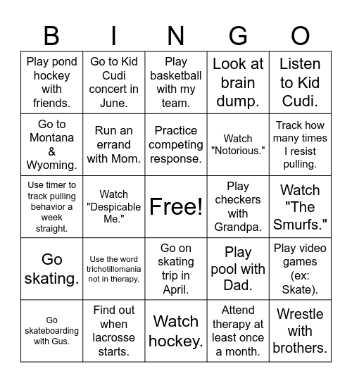 Shane's Bingo Card Bingo Card