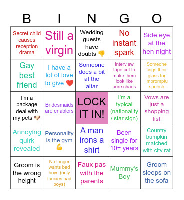 MAFS WEDDING BINGO! Bingo Card