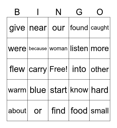 Unit 4 Bingo Card