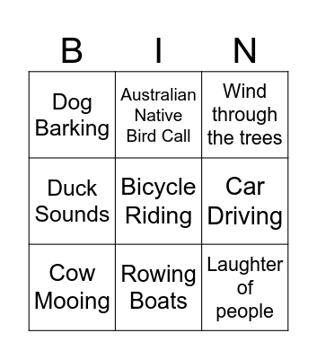 Sound Hunt Bingo Card