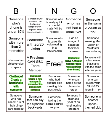 MASS Bingo - General Meeting Bingo Card