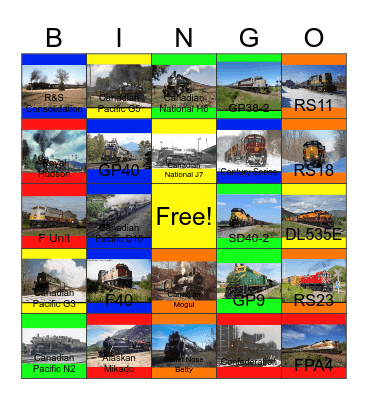 Preserved Engines of Canada that I would like to design one day Bingo Card