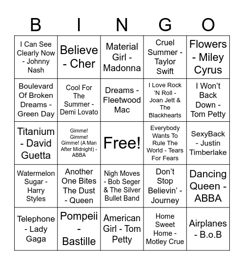 GOOD MIX 13 Bingo Card