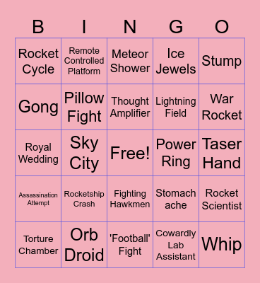 Flash Gordon! 1980 Bingo Card