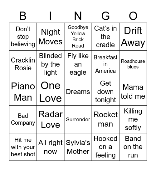 1970's-1 Bingo Card