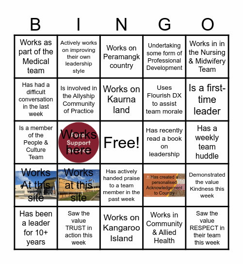 BHFLHN Leadership Bingo Card