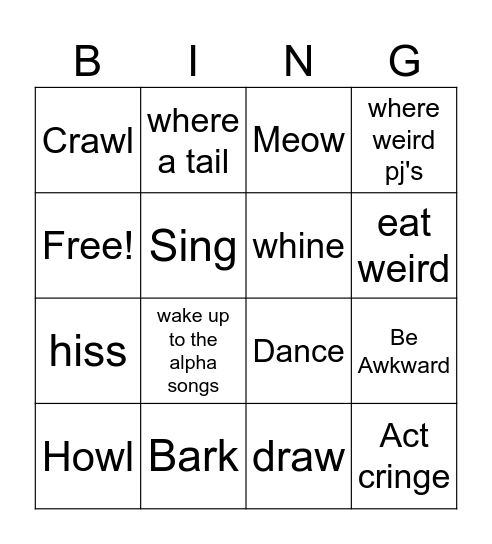 Outdoor Lab Bingo Card