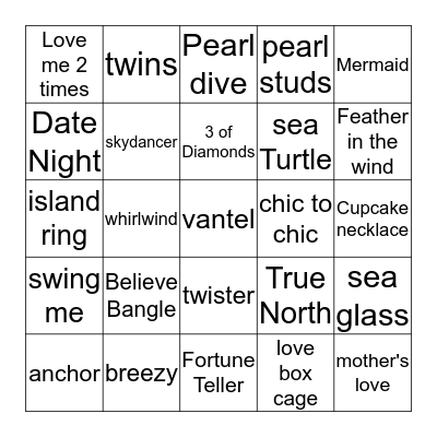 Darla's I got Pearls Bingo card Bingo Card