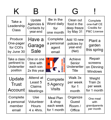 SHARIL'S   BINGOALS Bingo Card