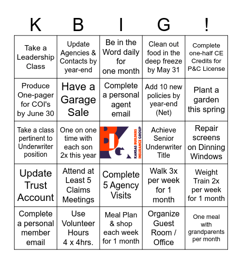 SHARIL'S   BINGOALS Bingo Card