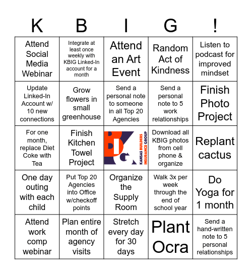 DEENA'S   BINGOALS Bingo Card