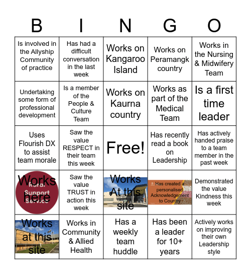BHFLHN Leadership Bingo Card