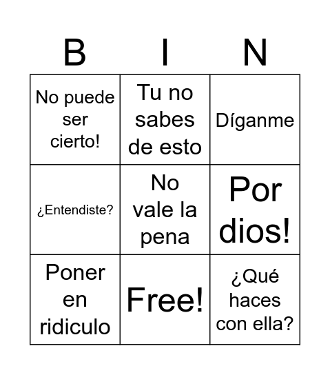 La Rosa de Guadalupe Bingo Card