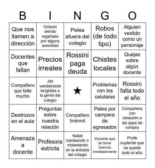 🕊️ Santiago Daiub vuela alto 🕊️ Bingo Card